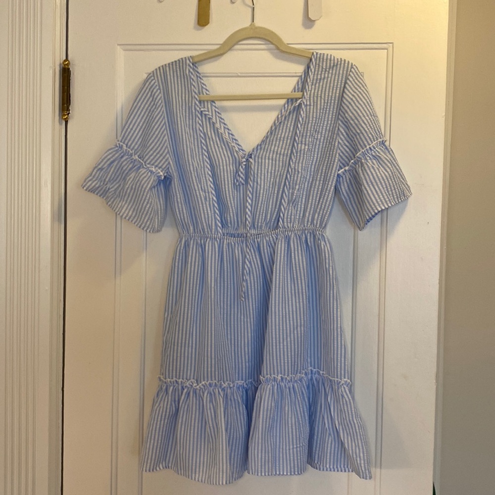 Beachy Blue Striped Beach Coverup/Dress
